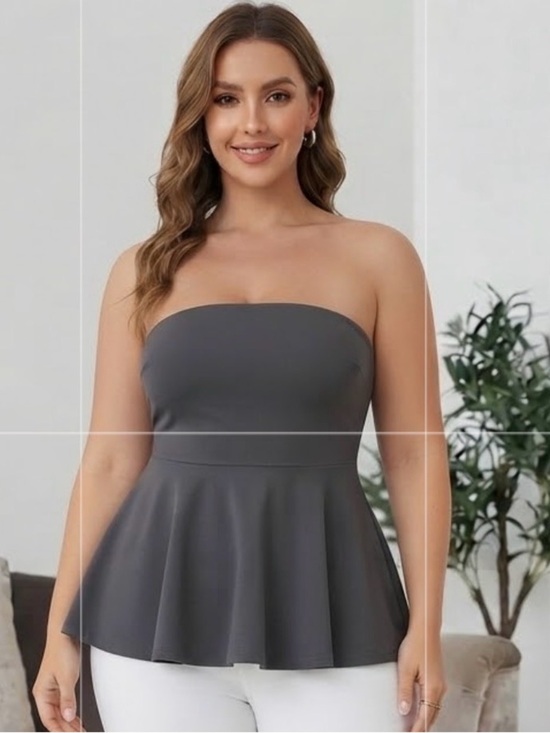 H&M Tops - H&M BANDEAU PEPLUM TOP